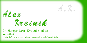 alex kreinik business card